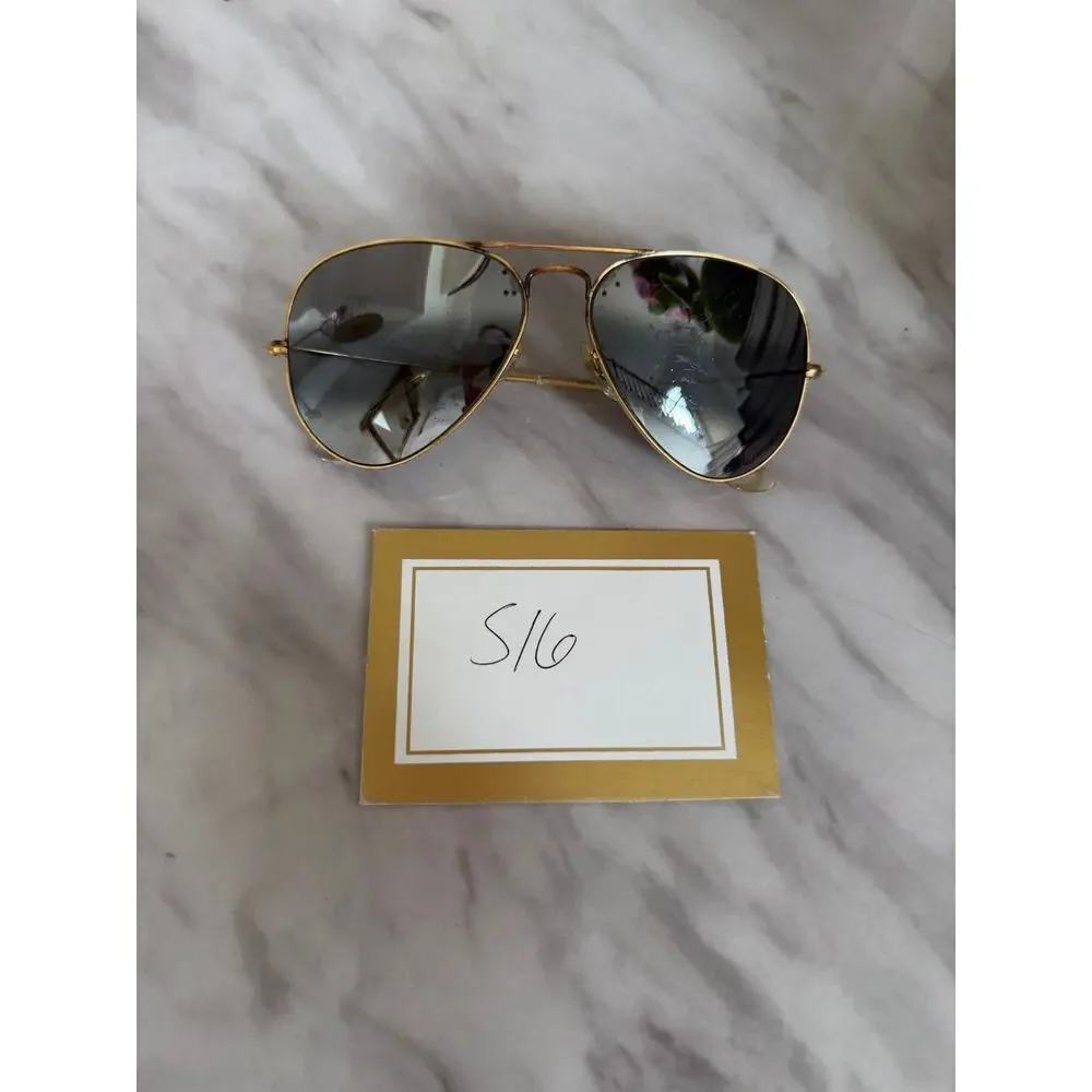 Vintage Ray Ban Gold Tone Metal Grey Polarized Aviator Sunglasses